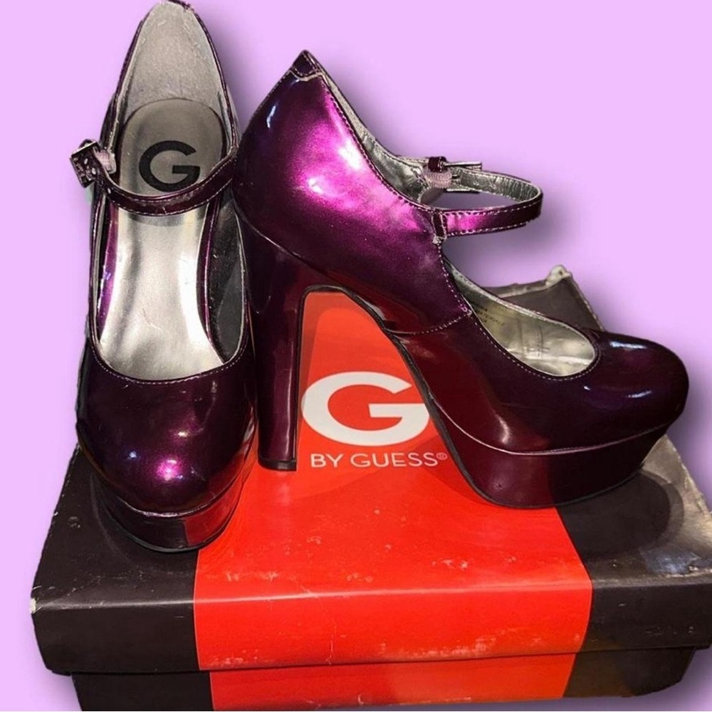 G by Guess Varika Platform Mary Jane 5.5 Pumps metallic purple​